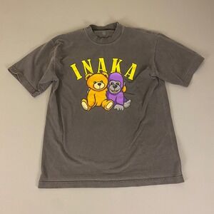 INAKA Teddy Gorilla Graphic T-Shirt Men's Medium Streetwear Casual Tee‎